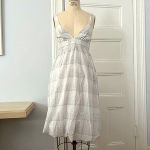 Borne White Plaid Cotton Fit and Flare Bubble Hem Dress Women's Size 6